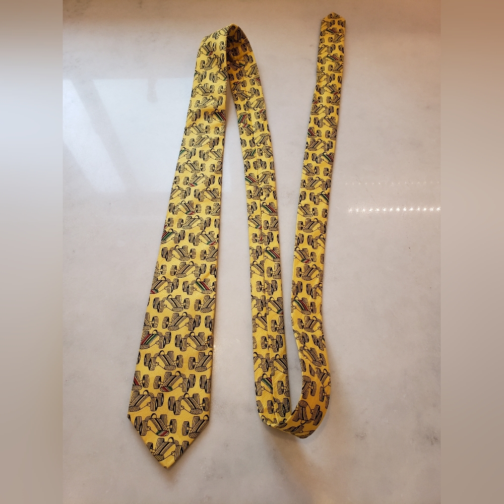 Biaggiotti Yellow and Black Race Car Tie